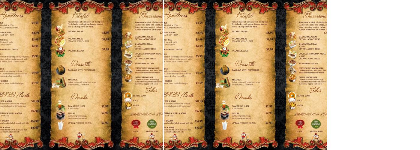 Shawarma Station Menu
