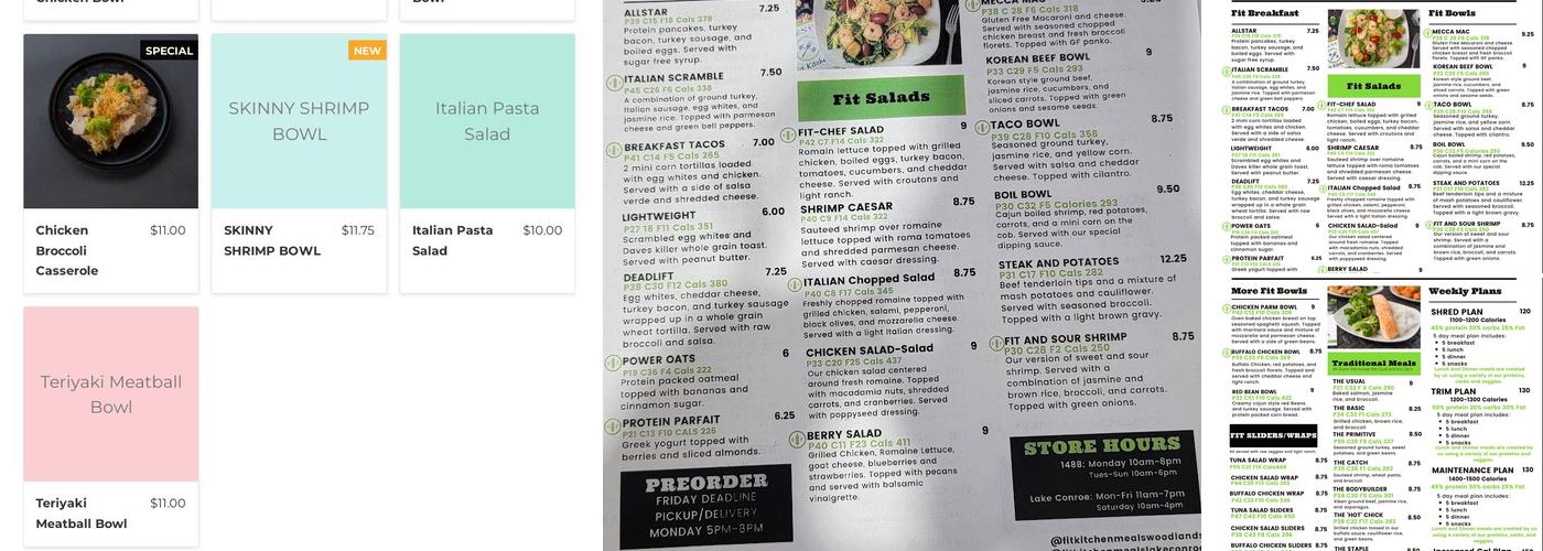 Fit Kitchen Meals Menu