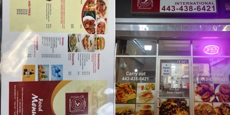 Beulah International Menu