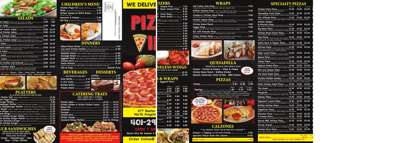Pizza Vida Menu