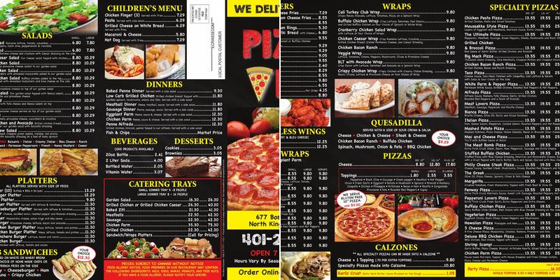 Pizza Vida Menu