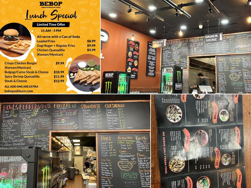 Bebop Korean-Mexican Grill Menu