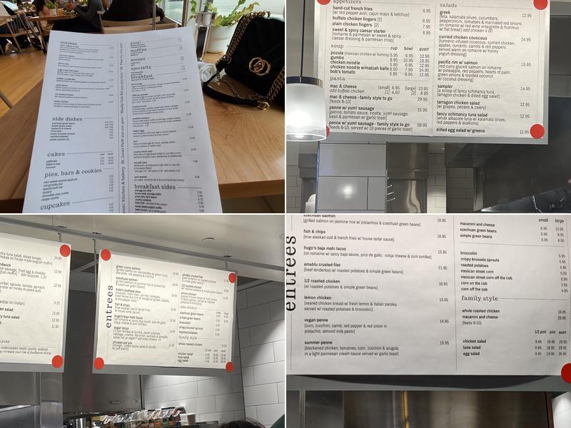 yum! Kitchen and Bakery Menu