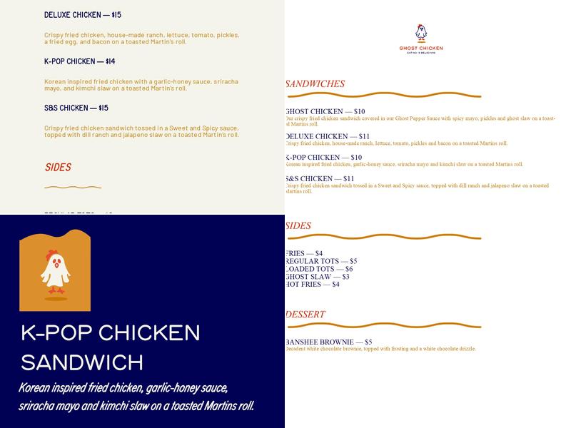 Ghost Chicken Cincinnati Menu