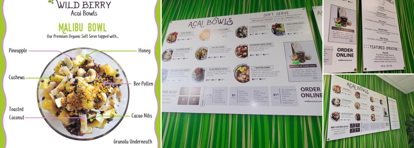 Wild Berry Acai Menu