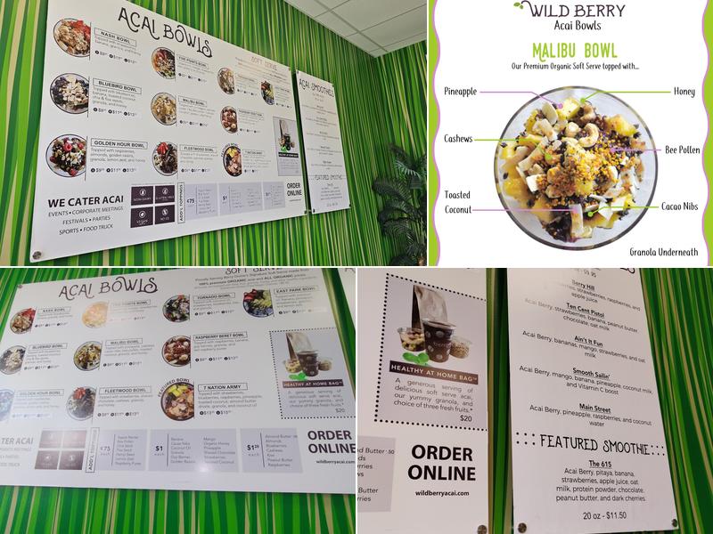 Wild Berry Acai Menu