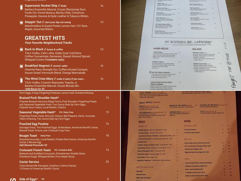 VINYL Menu