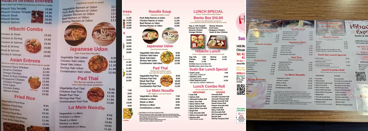 Hibachi Express Menu