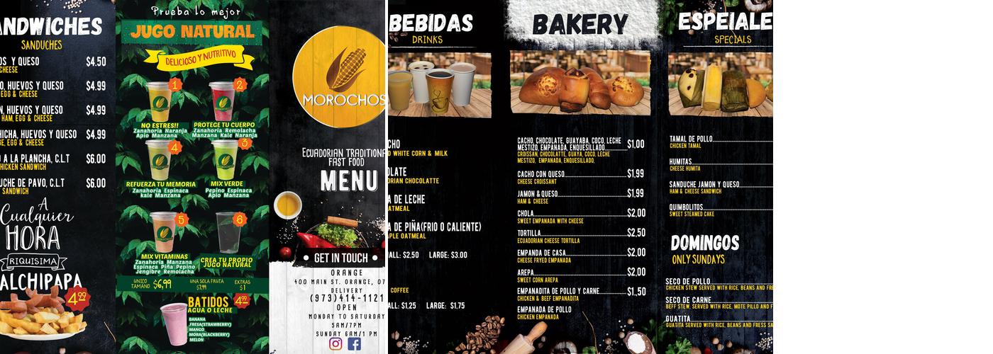 Morocho's Coffee Shop & Deli Menu