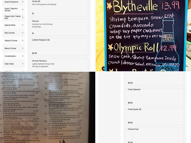 Yamato sushi steakhouse of Blytheville Menu