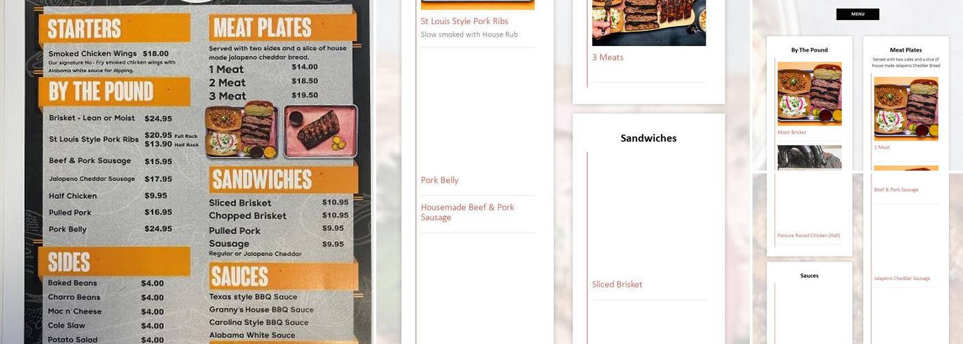 The Smoking Joint BBQ Menu