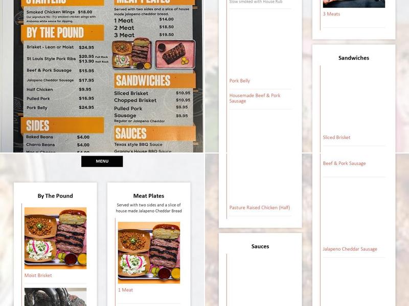 The Smoking Joint BBQ Menu