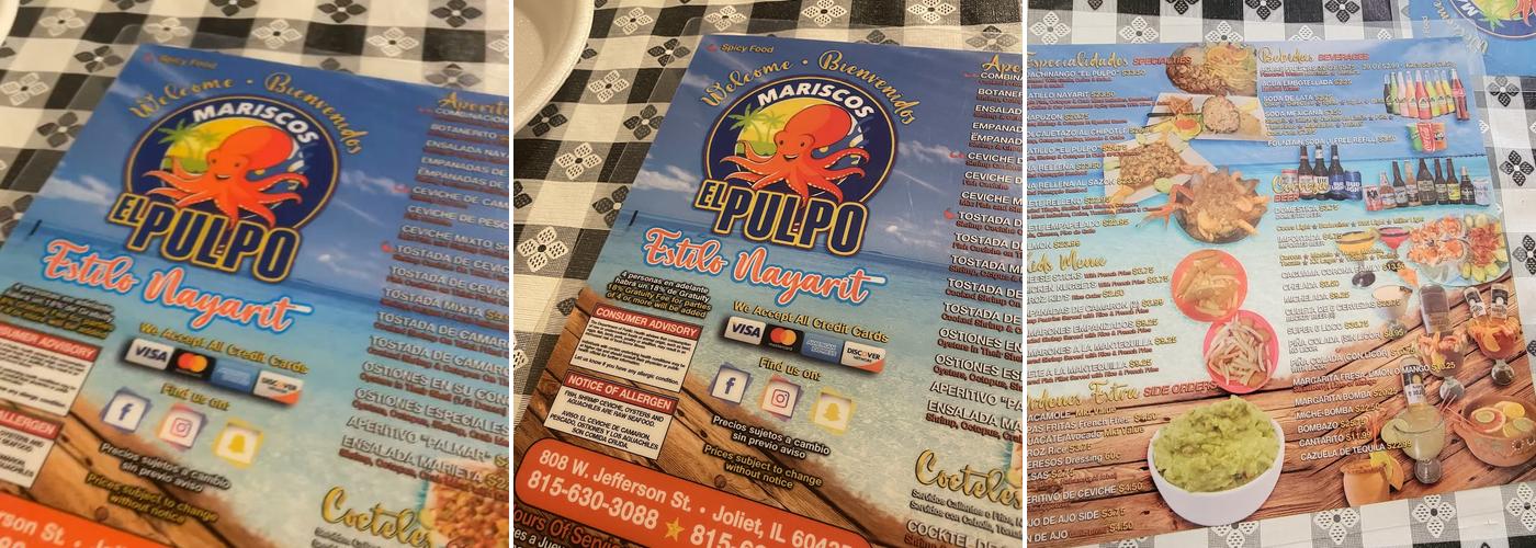 Mariscos El Pulpo Menu