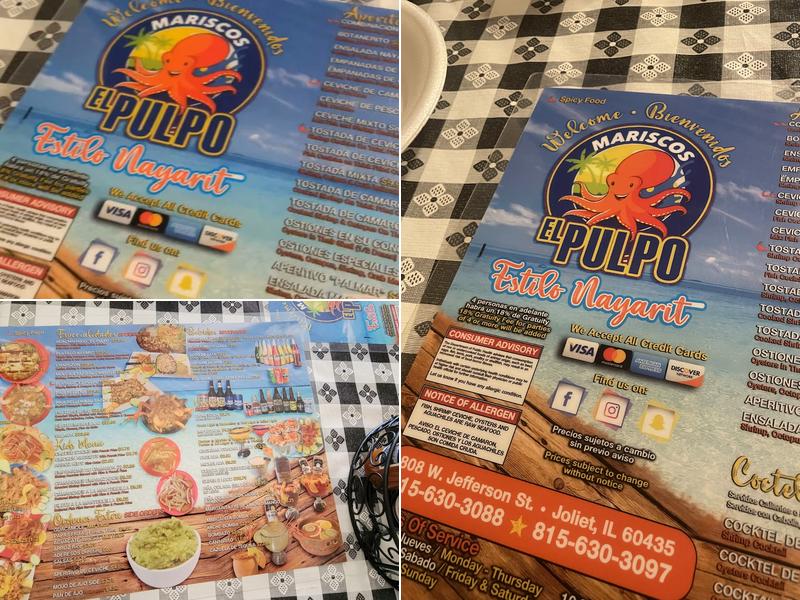 Mariscos El Pulpo Menu