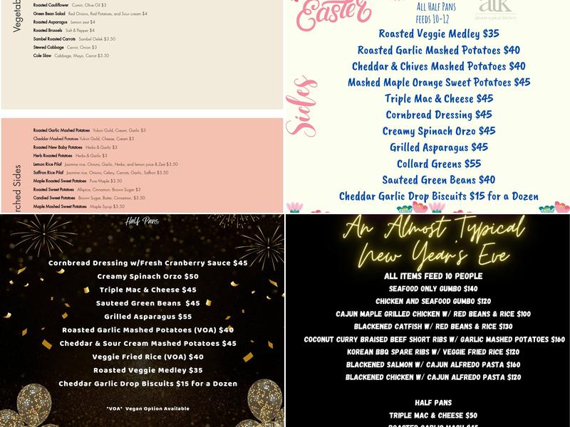 Almost Typical kitchen Menu