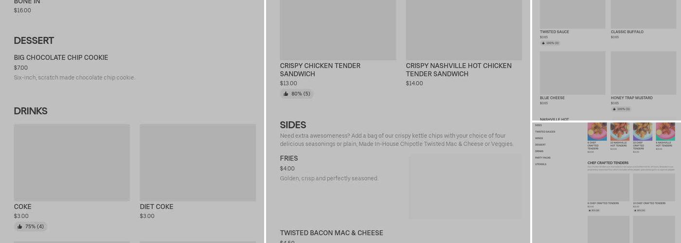 Twisted Tenders Menu