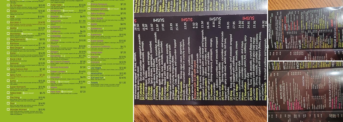 Spider Sushi at Harrison Menu