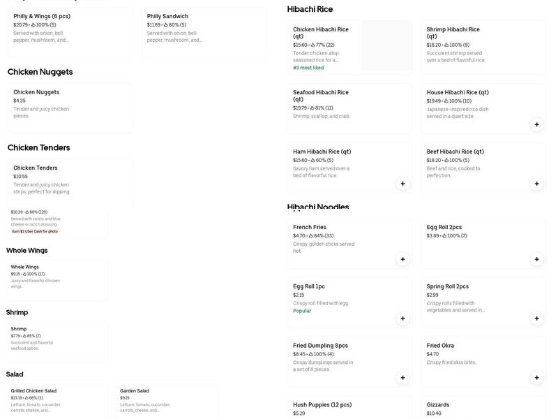 Hi Wings Hibachi Wings Seafood Menu