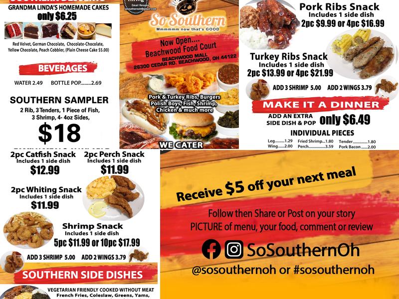 So Southern Menu