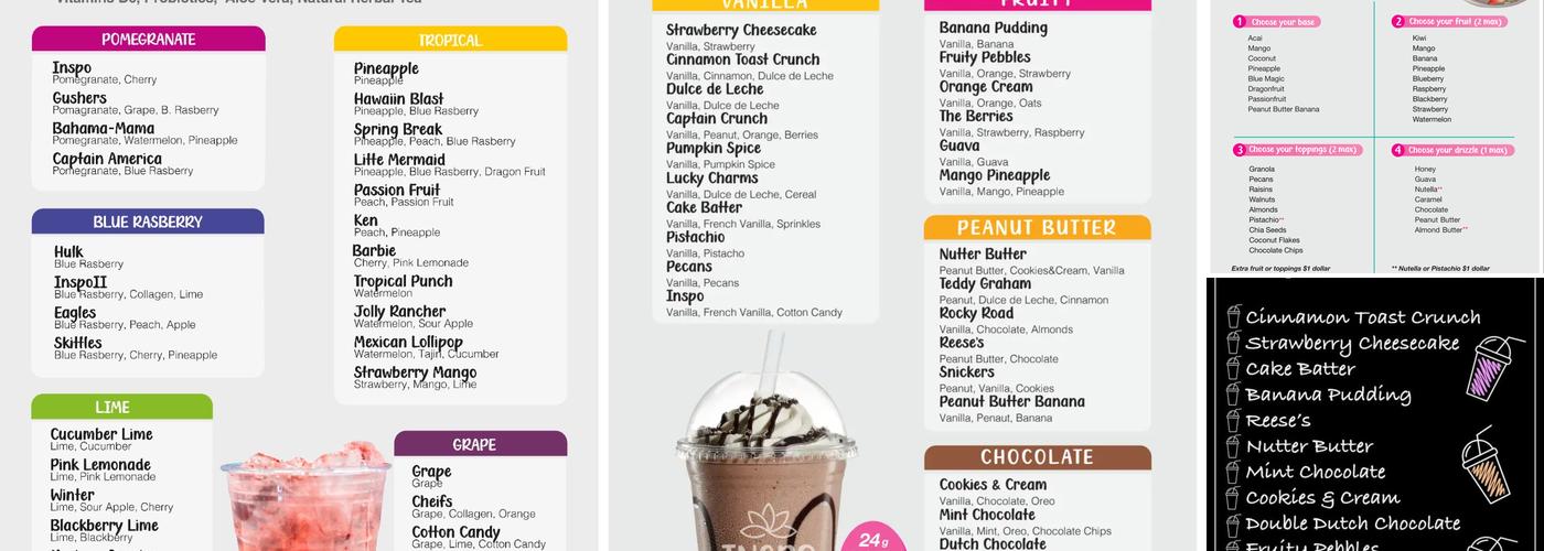 Inspo Nutrition Menu