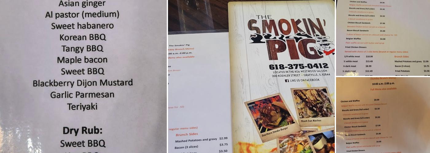 The Smokin’ Pig Menu