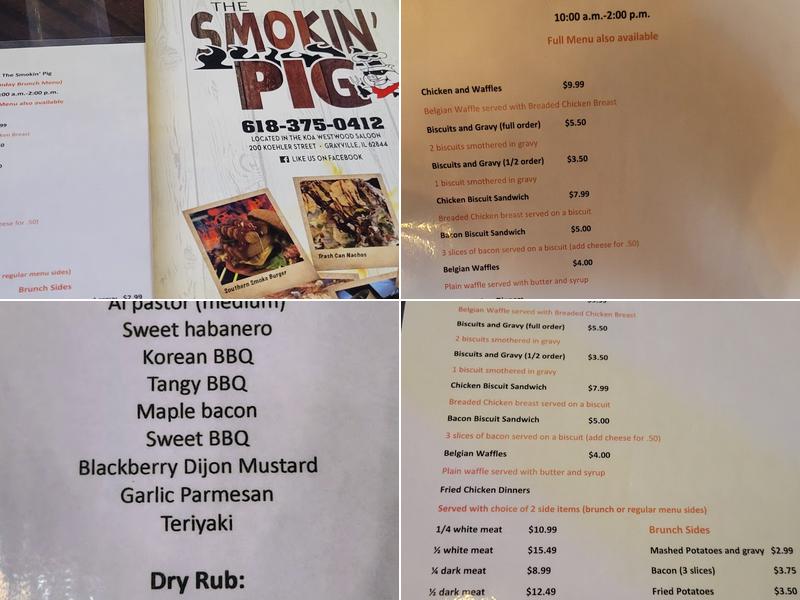 The Smokin’ Pig Menu