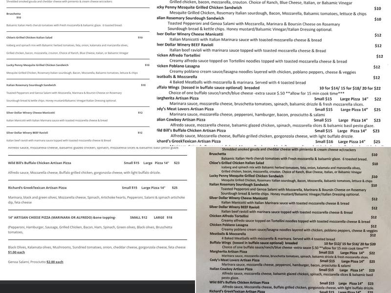 Silver Dollar Bistro Menu