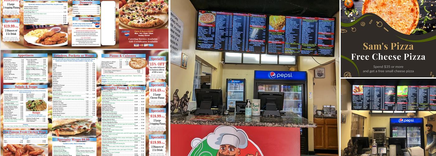 Sam's Pizza Menu