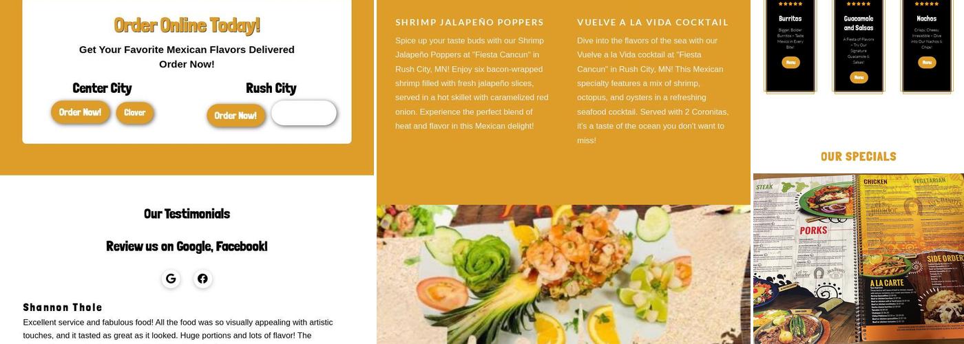 Fiesta Cancun Menu