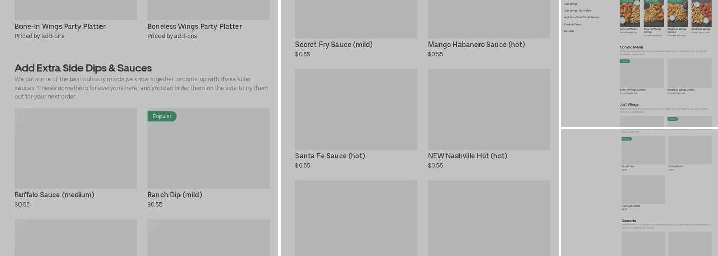 It's Just Wings Menu