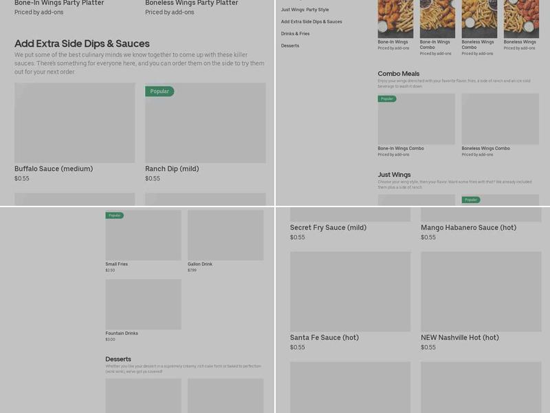 It's Just Wings Menu