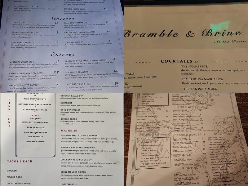 Bramble & Brine at the Buttery Menu