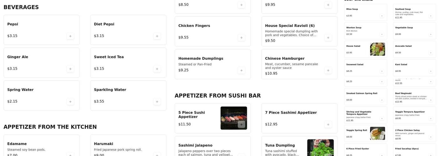 Edamame Steakhouse Menu