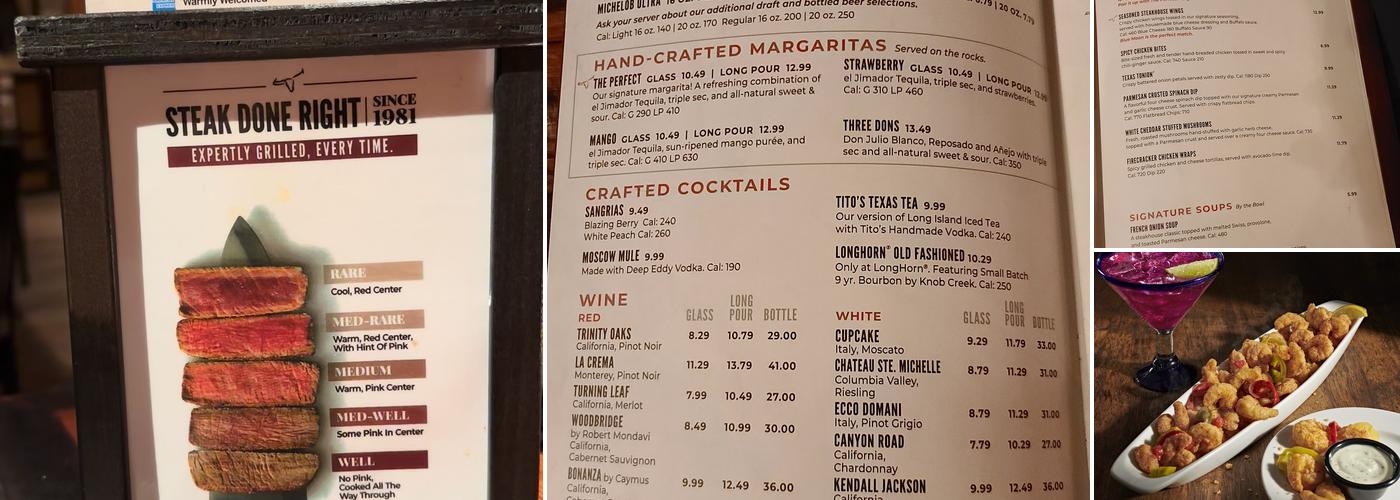 LongHorn Steakhouse Menu