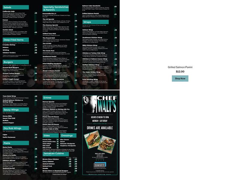 CHEF WALT'S LLC Menu