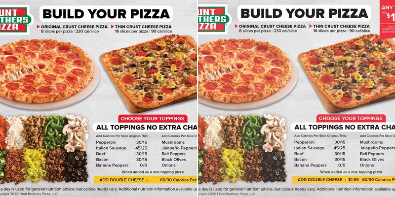 Hunt Brothers Pizza Menu
