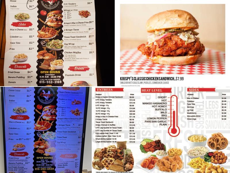 Krispys Nashville Hot Chicken Menu