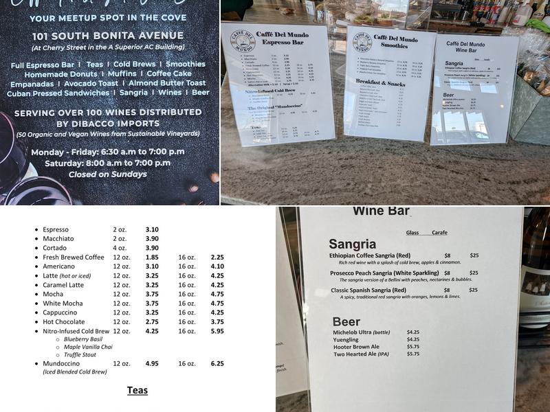 Caffe Del Mundo Menu