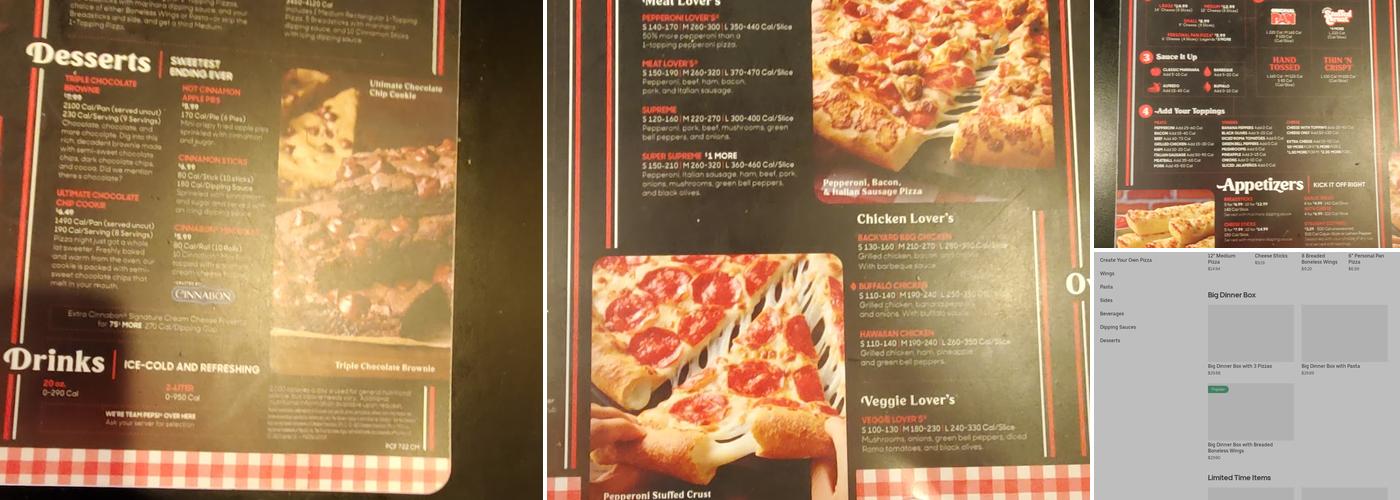 Pizza Hut Menu