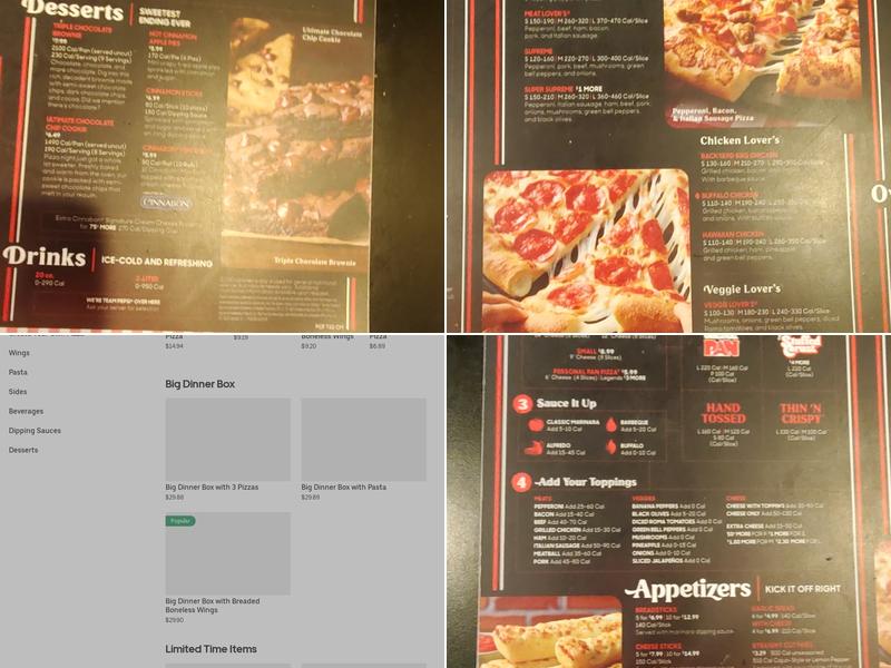 Pizza Hut Menu