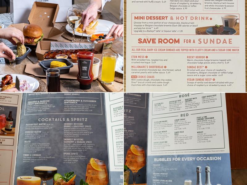 Harvester Winding Wheel Castleford Menu