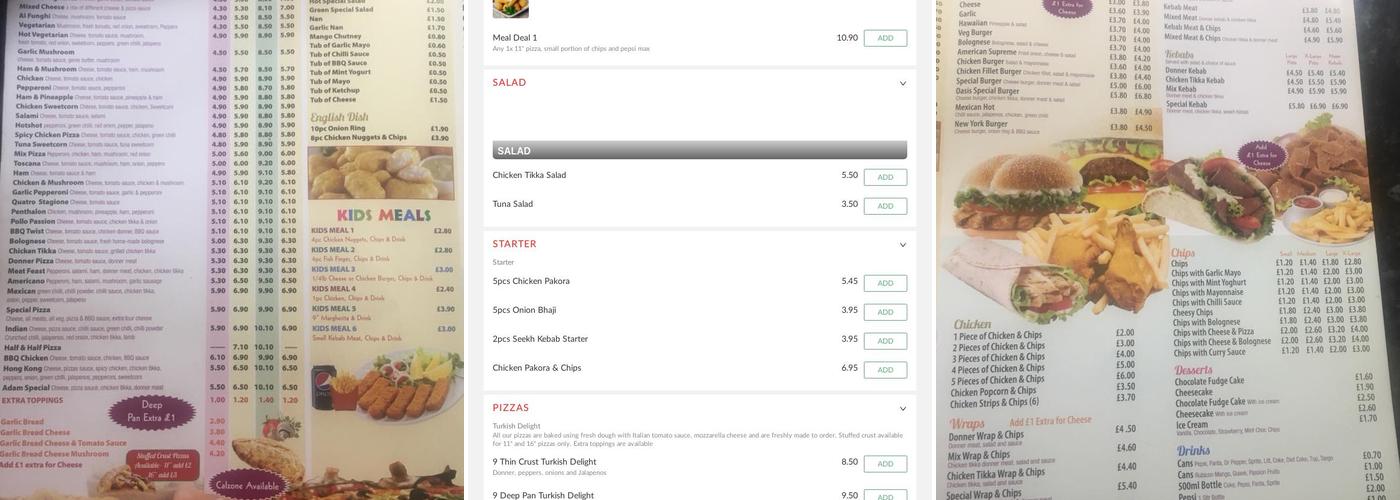 Oasis Pizza Express Menu