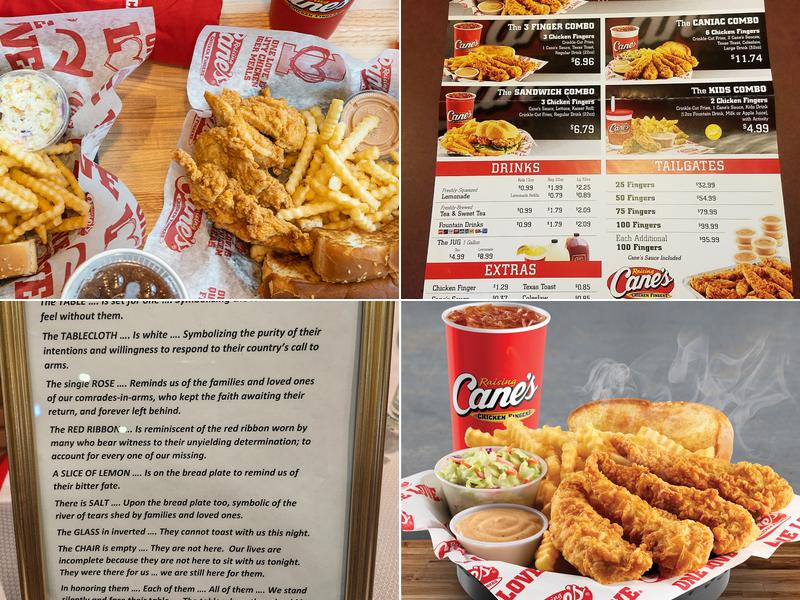 Raising Cane's Chicken Fingers Menu