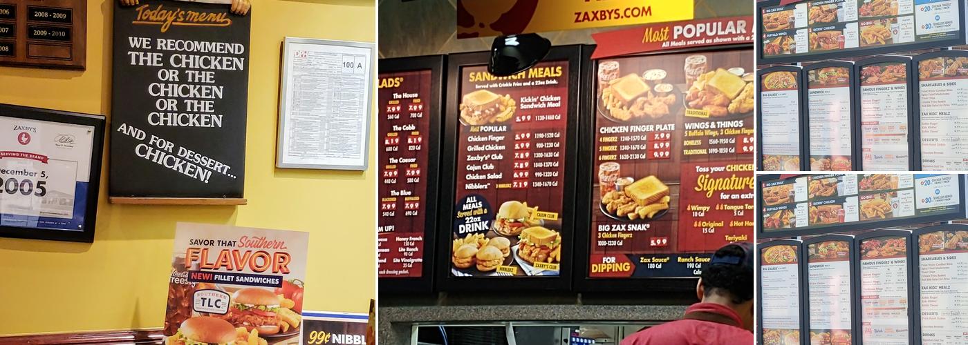 Zaxby's Chicken Fingers & Buffalo Wings Menu