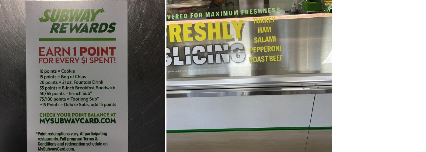 SUBWAY Menu