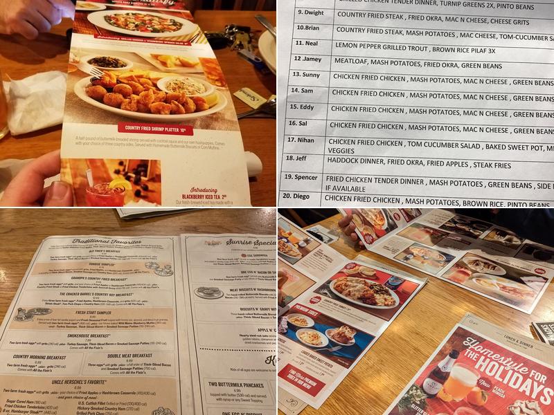 Cracker Barrel Old Country Store Menu