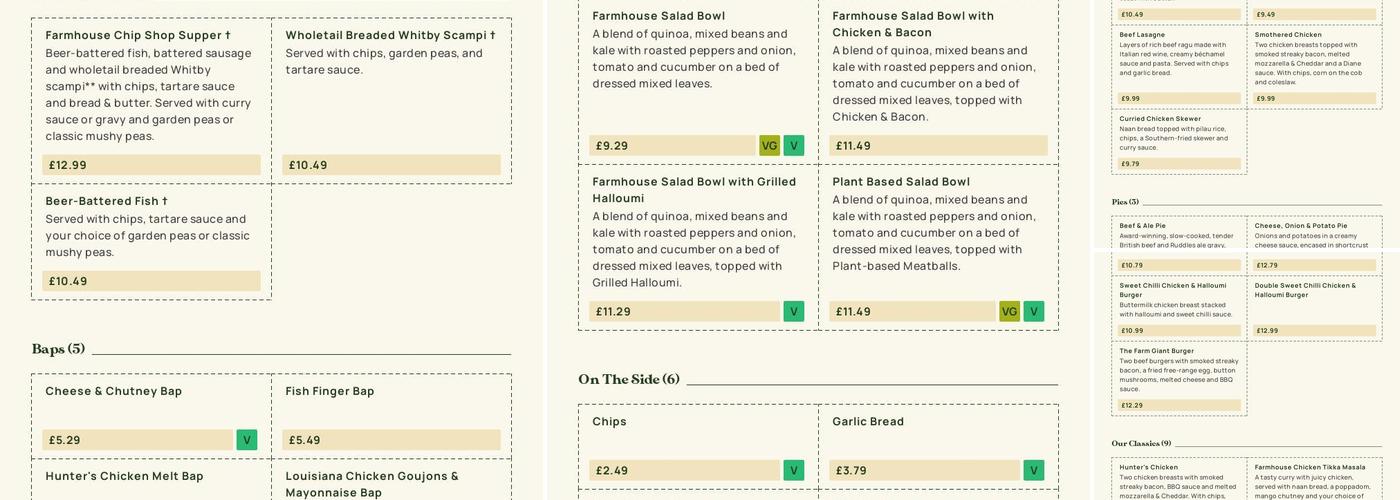 Hawthorne Farm - Dining & Carvery Menu