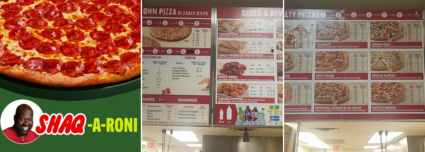 Papa Johns Pizza Menu