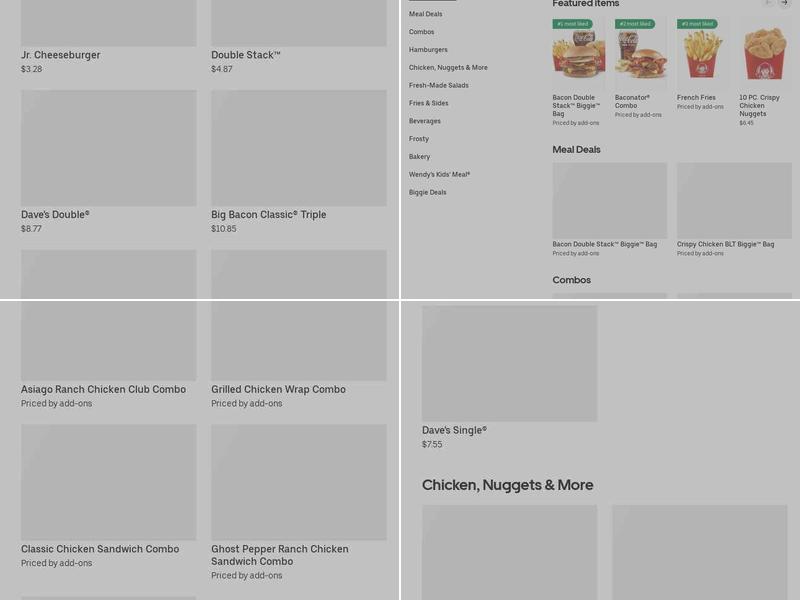 Wendy's Menu