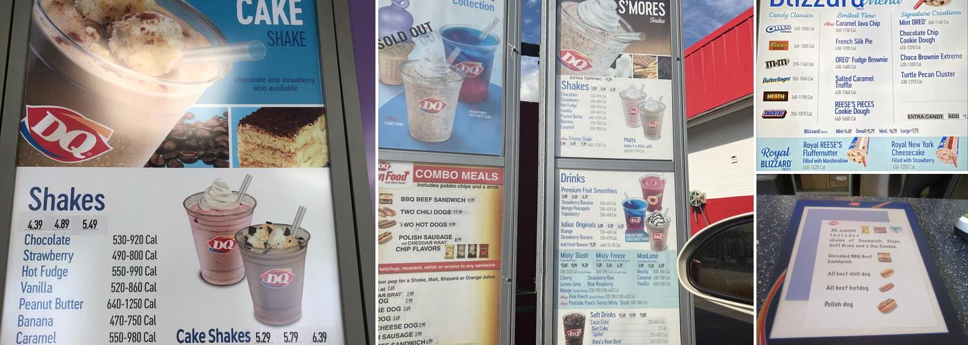 Dairy Queen Store Menu